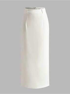 Commense Ivory High-Rise Maxi Skirt